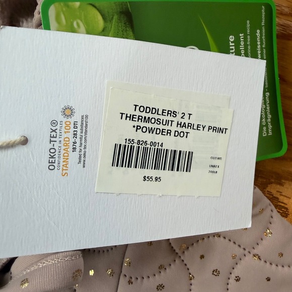 WHEAT Thermo Suit Harley Outerwear Size 2T Cold Weather Outdoor Pink Powder Dot - Picture 8 of 16